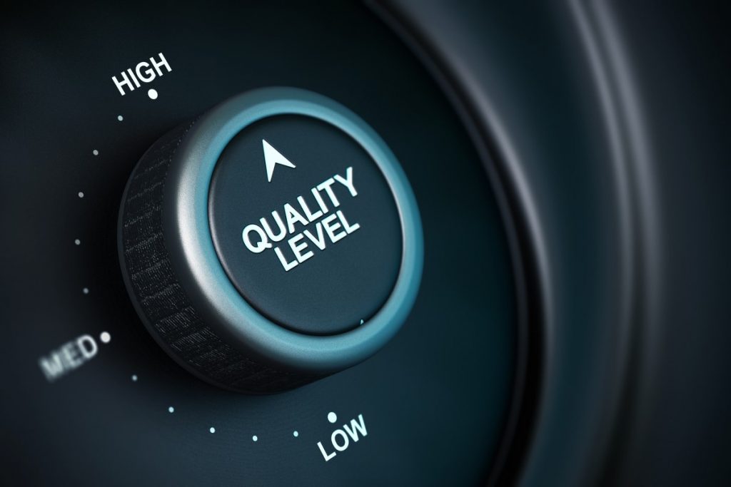 Quality Quality Level Schalter für High, Med und Low