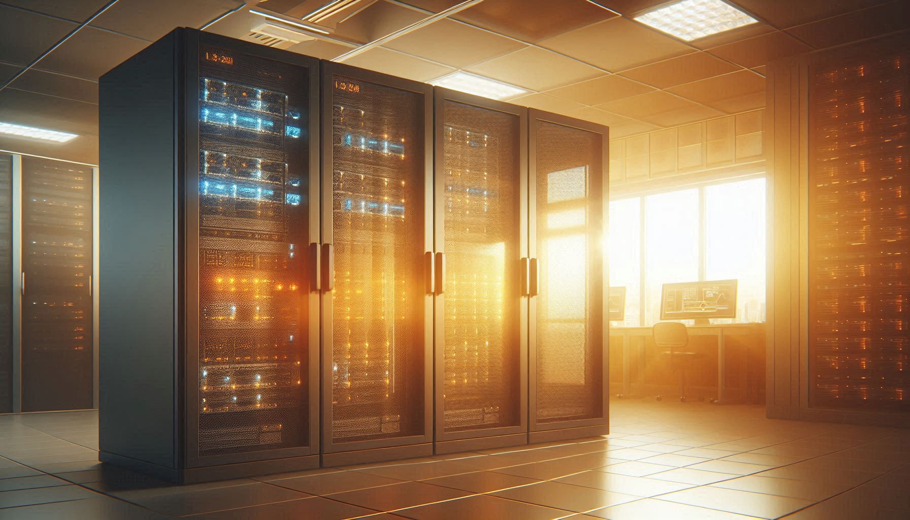 Betriebssysteme und Software – Welcher Server passt zu Ihnen? Grafik eines Servers in einem Rechenzentrum