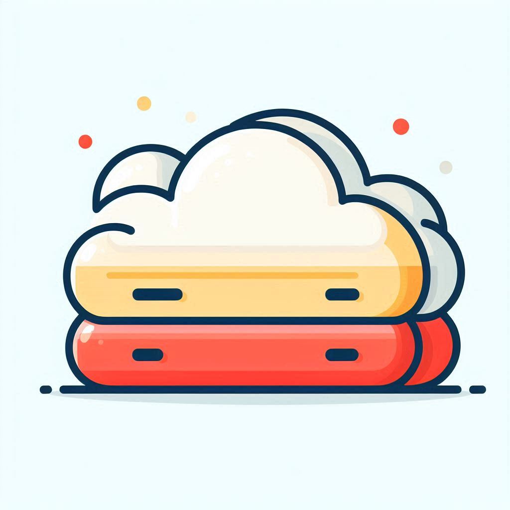 Datensicherung mit Cloud Backup Rote und organgene Wolken