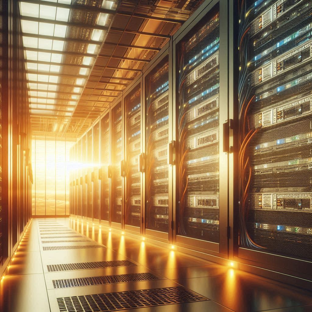 Colocation Rechenzentrum mit Lichteinfall von draußen